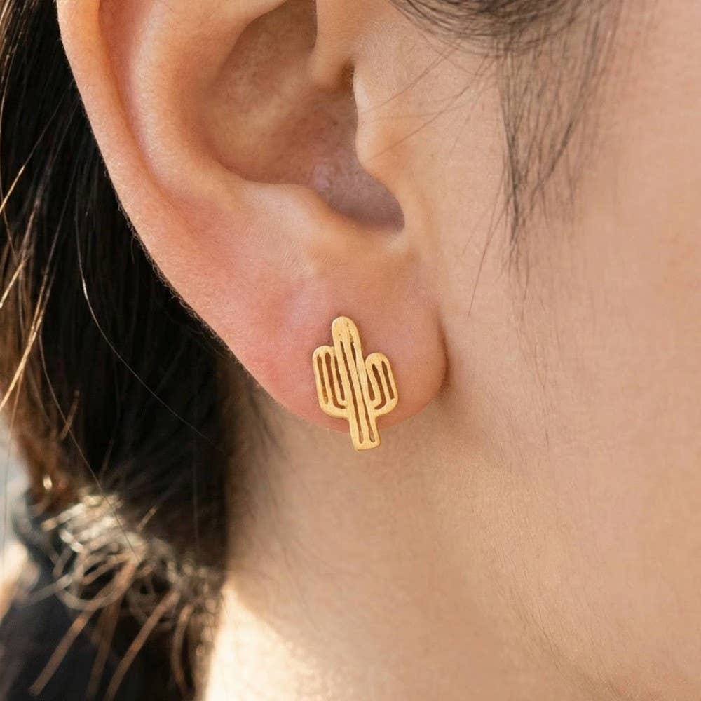 Desert Cactus Stud Earrings
