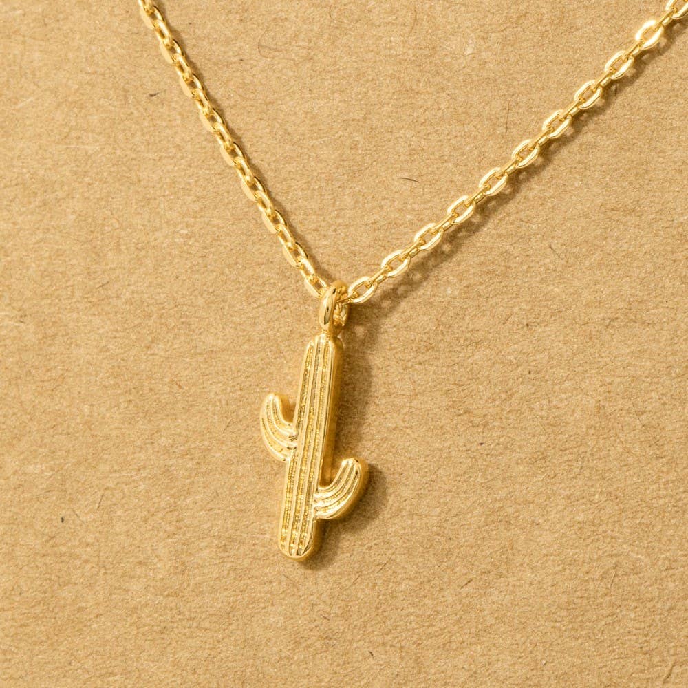Desert Cactus Pendant Necklace