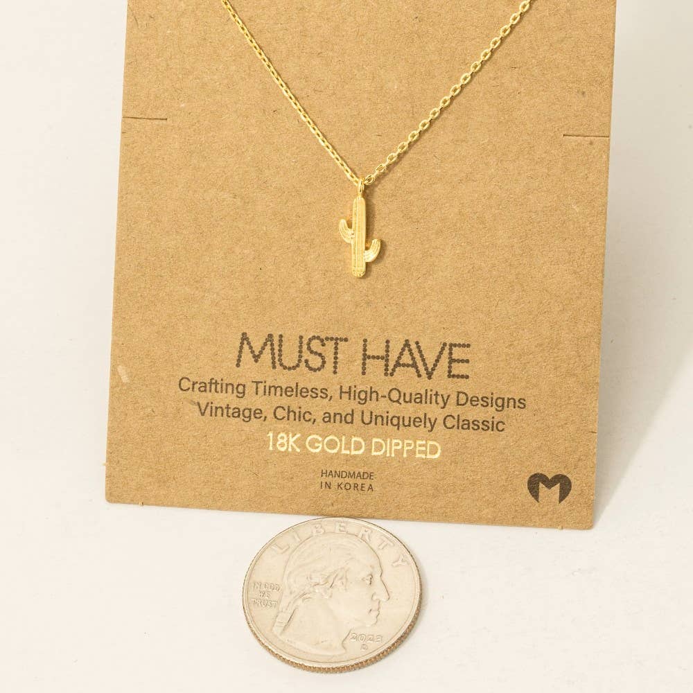 Desert Cactus Pendant Necklace