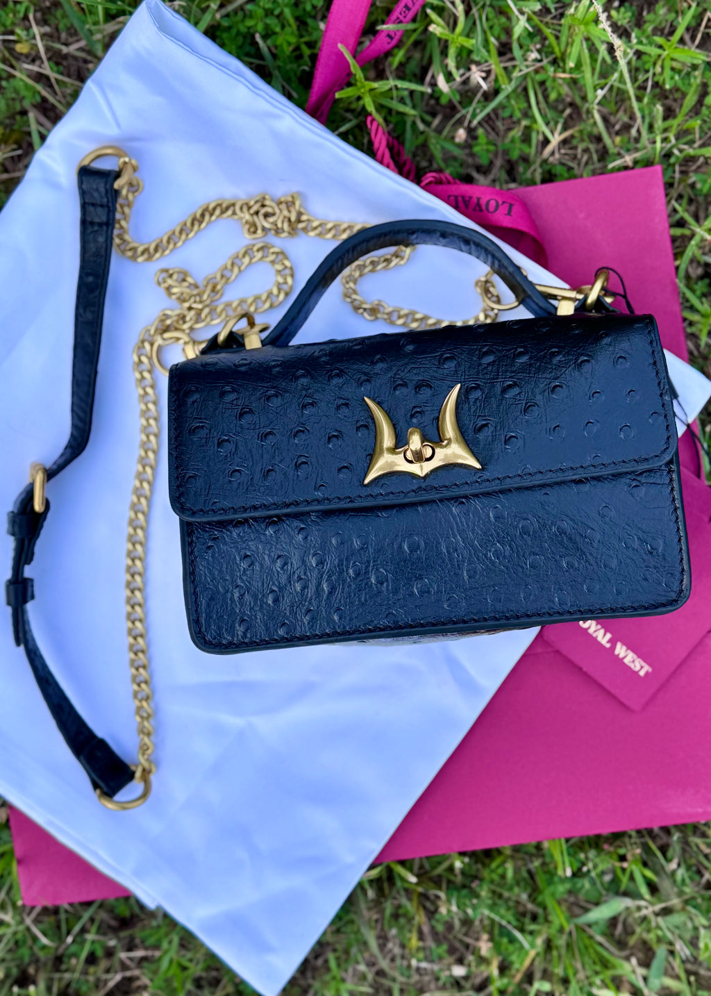 Loyal West Valencia Ostrich Leather Bag
