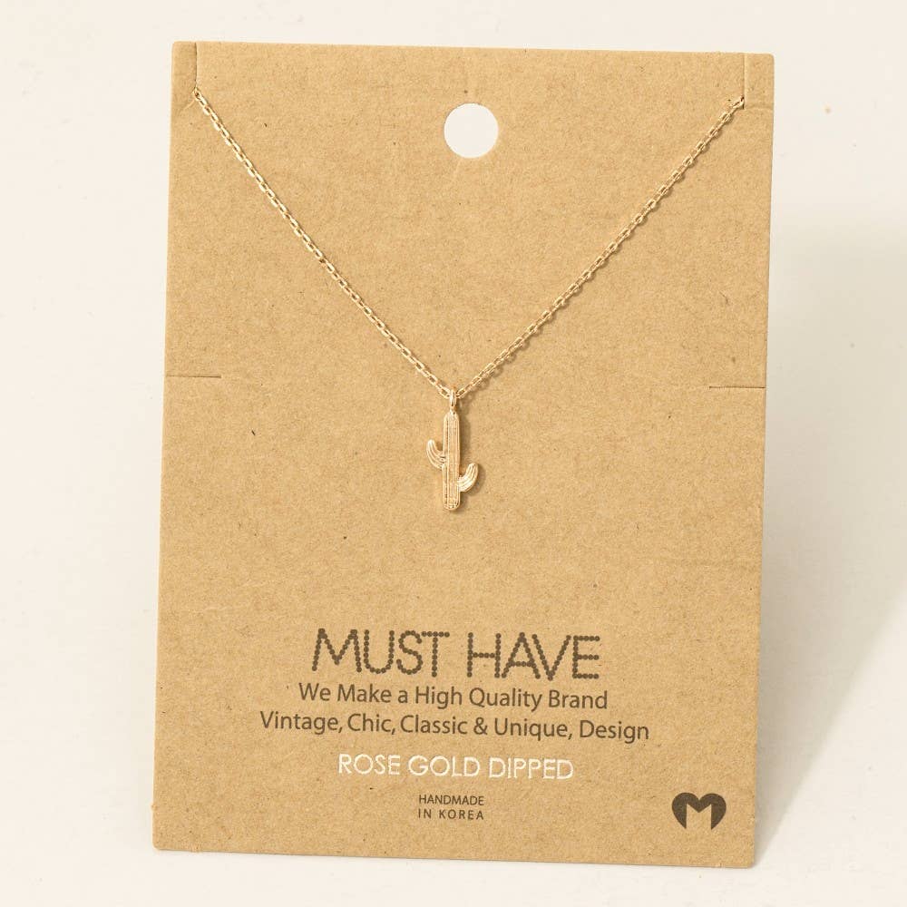 Desert Cactus Pendant Necklace