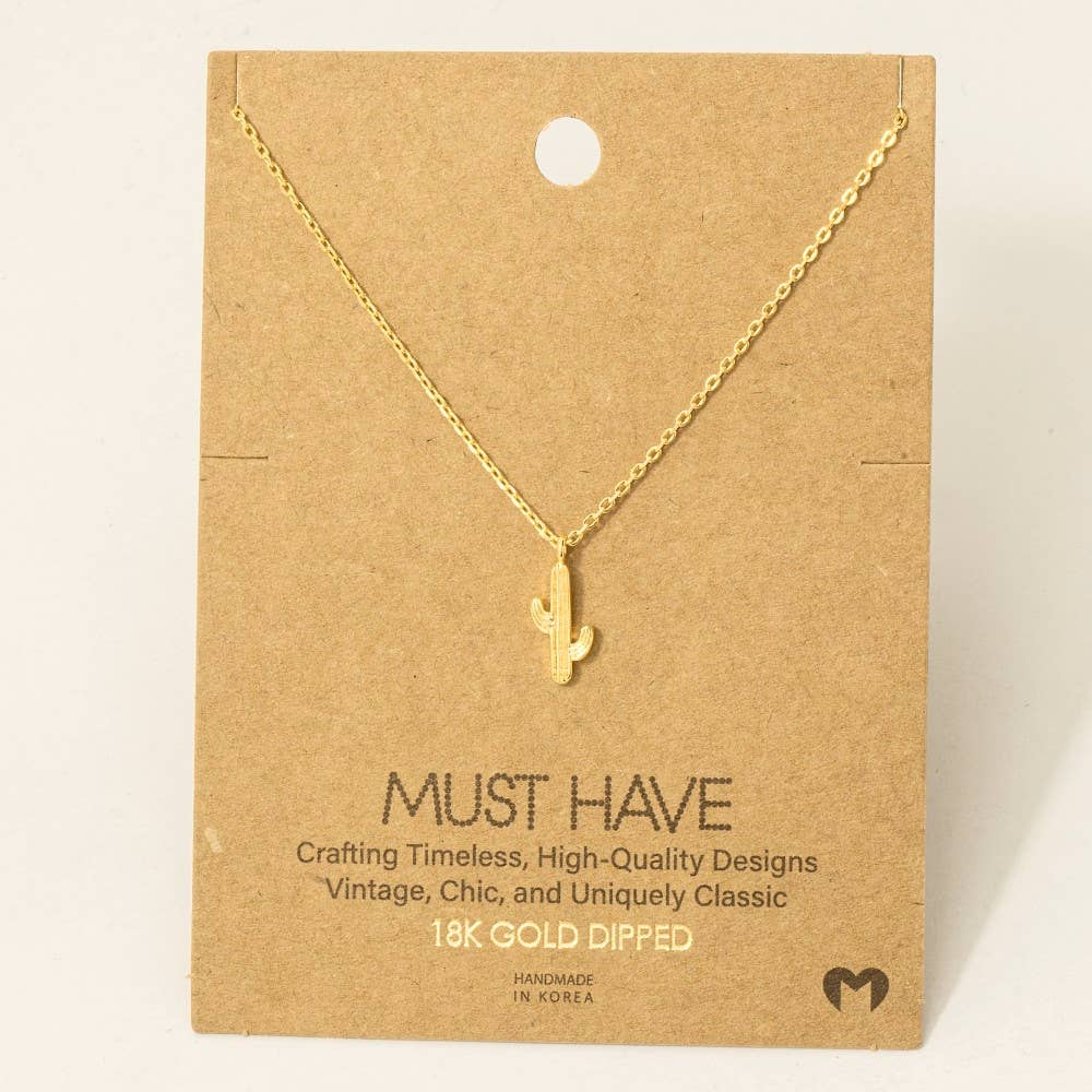 Desert Cactus Pendant Necklace