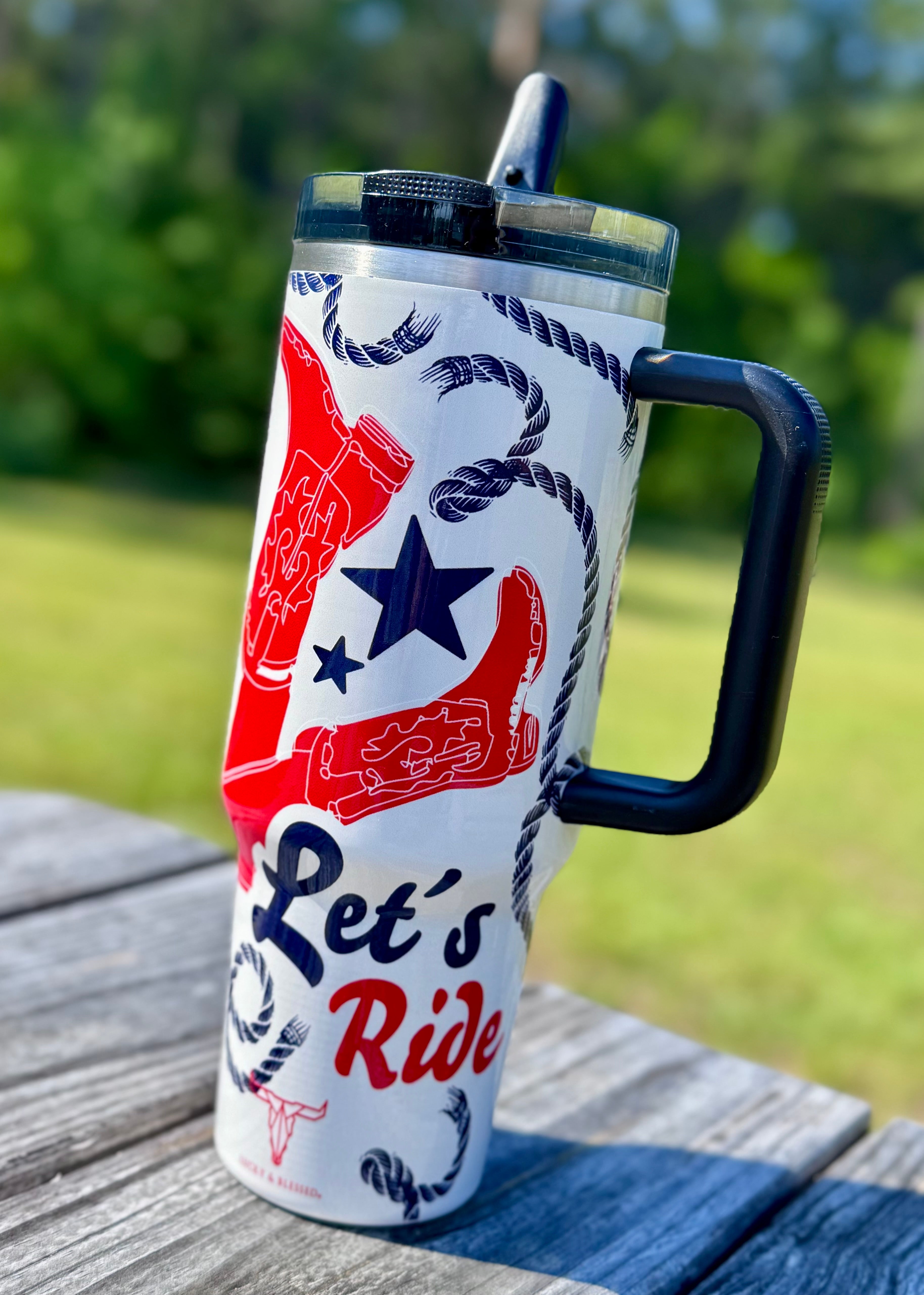 Let’s Ride Cowboy Tumbler