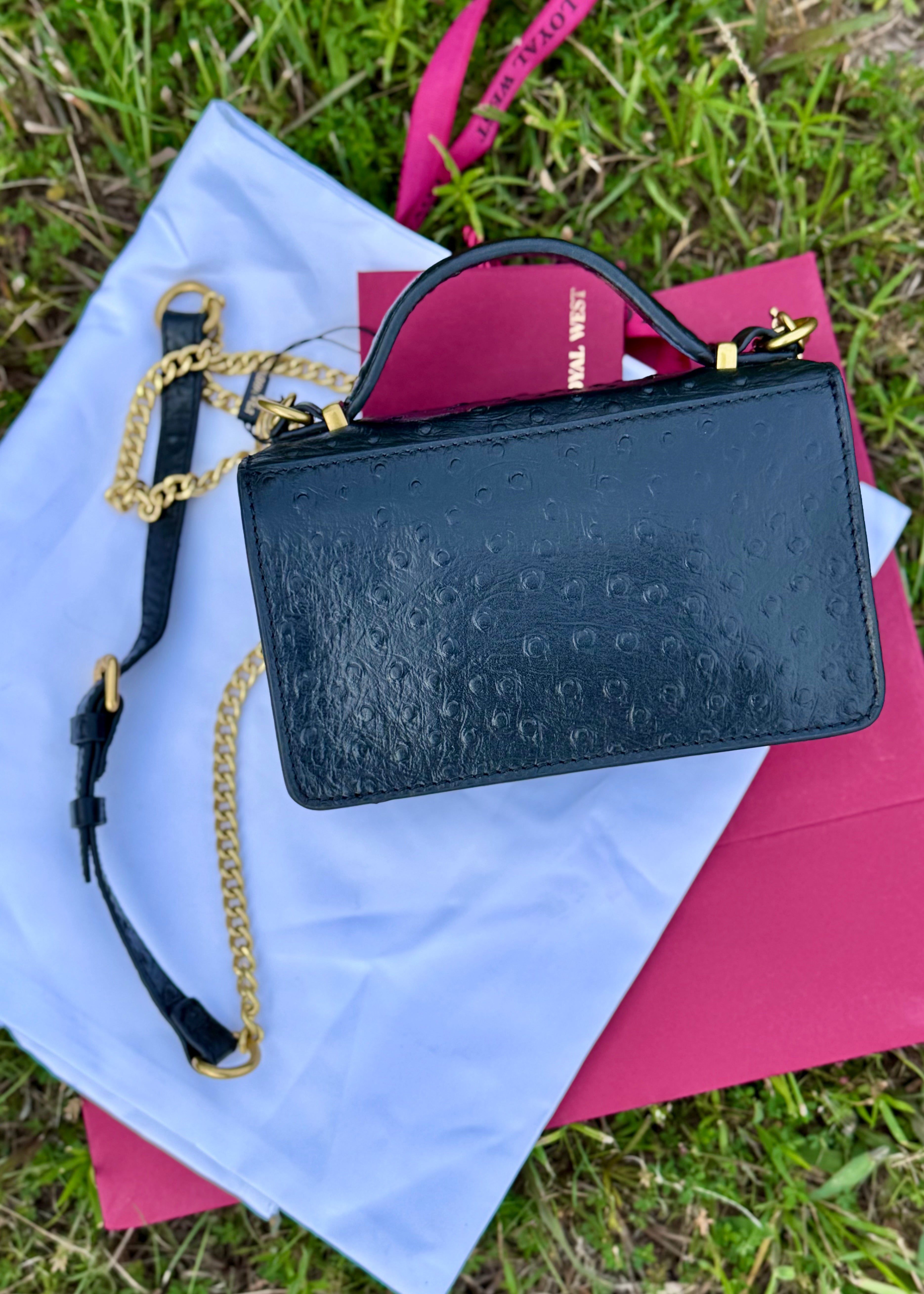 Loyal West Valencia Ostrich Leather Bag