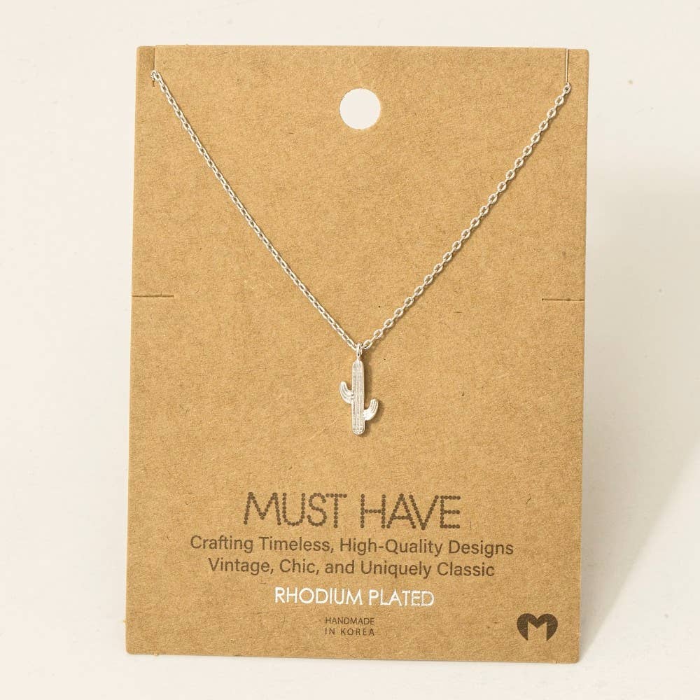 Desert Cactus Pendant Necklace